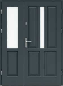 Входная деревянная дверь двухстворчатая - двенадцатая модель Краутс