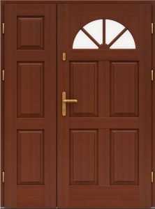Входная деревянная дверь двухстворчатая - шестая модель Краутс