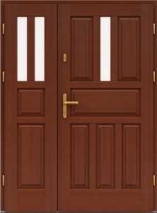 Входная деревянная дверь двухстворчатая - вторая модель Краутс