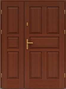 Входная деревянная дверь двухстворчатая - третья модель Краутс