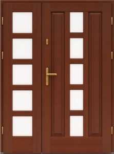 Входная деревянная дверь двухстворчатая - четвертая модель Краутс