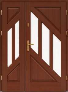 Входная деревянная дверь двухстворчатая - пятая модель Краутс