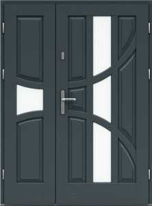 Входная деревянная дверь двухстворчатая - одиннадцатая модель Краутс