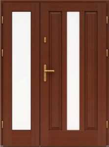Входная деревянная дверь двухстворчатая - седьмая модель Краутс