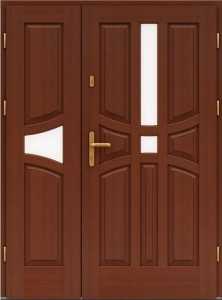 Входная деревянная дверь двухстворчатая - восьмая модель Краутс
